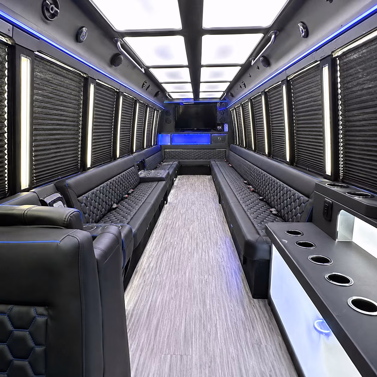 bachelor and bachelorette party buses in orange