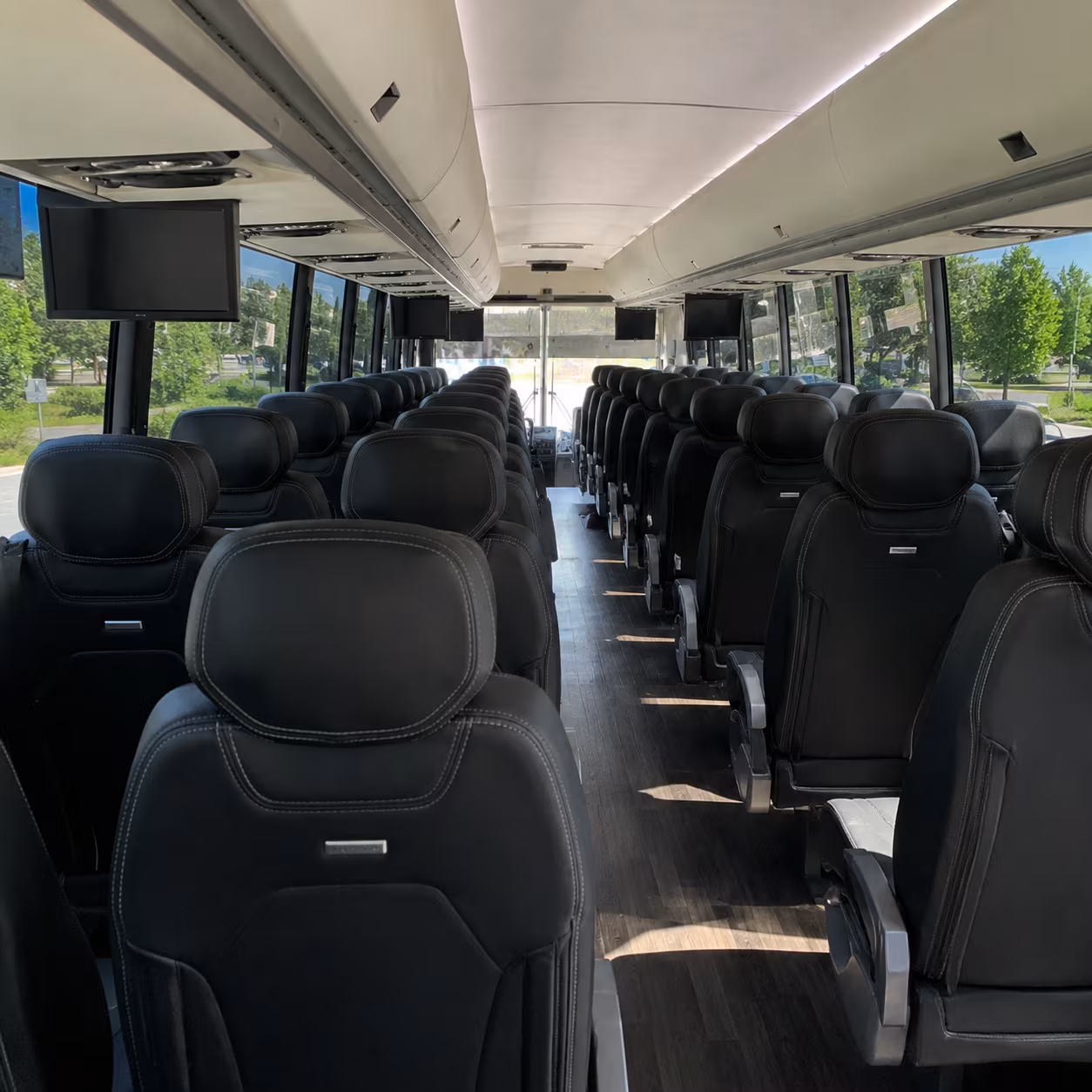orange charter bus services inside