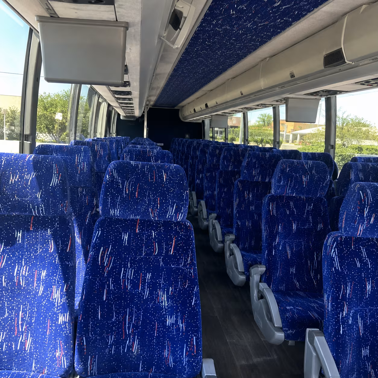 orange charter bus services interior