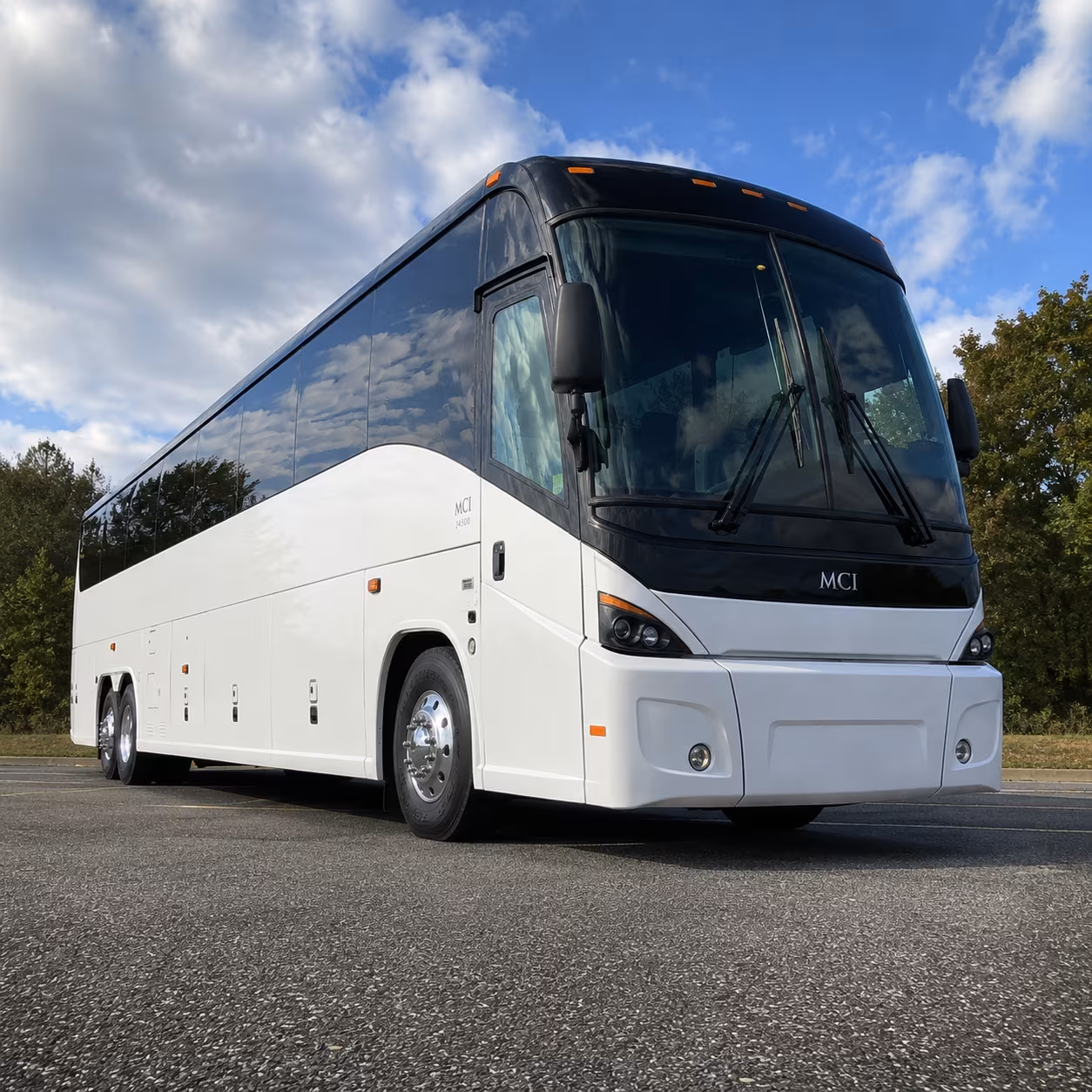 orange long distance charter bus prices